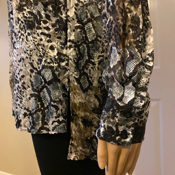 NWT Alice + Olivia Silk Blend Burnout Blouse S - Picture 7 of 12